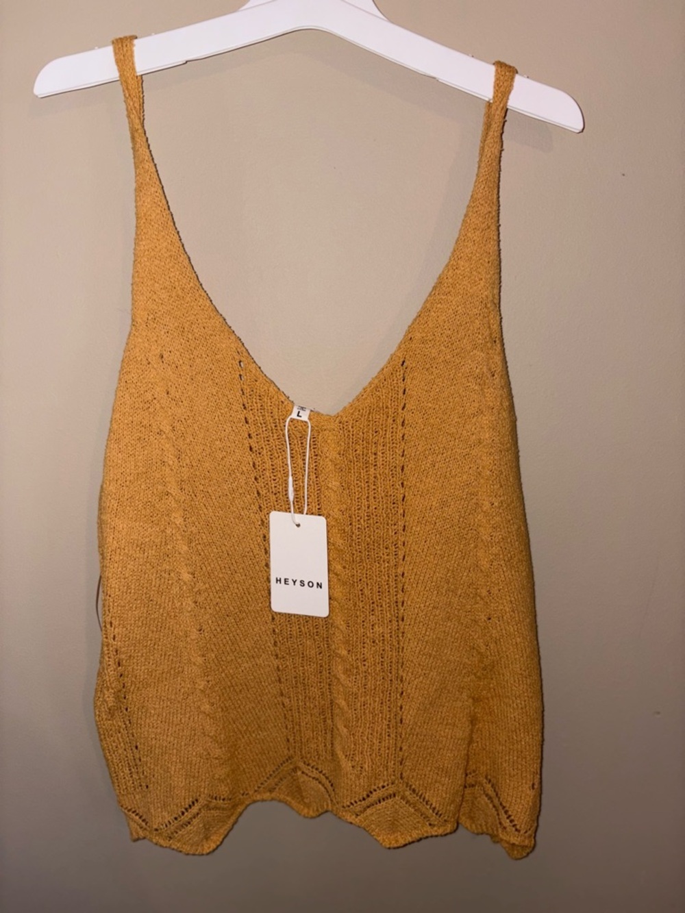 Heyson Mustard Knit V-Neck Cami